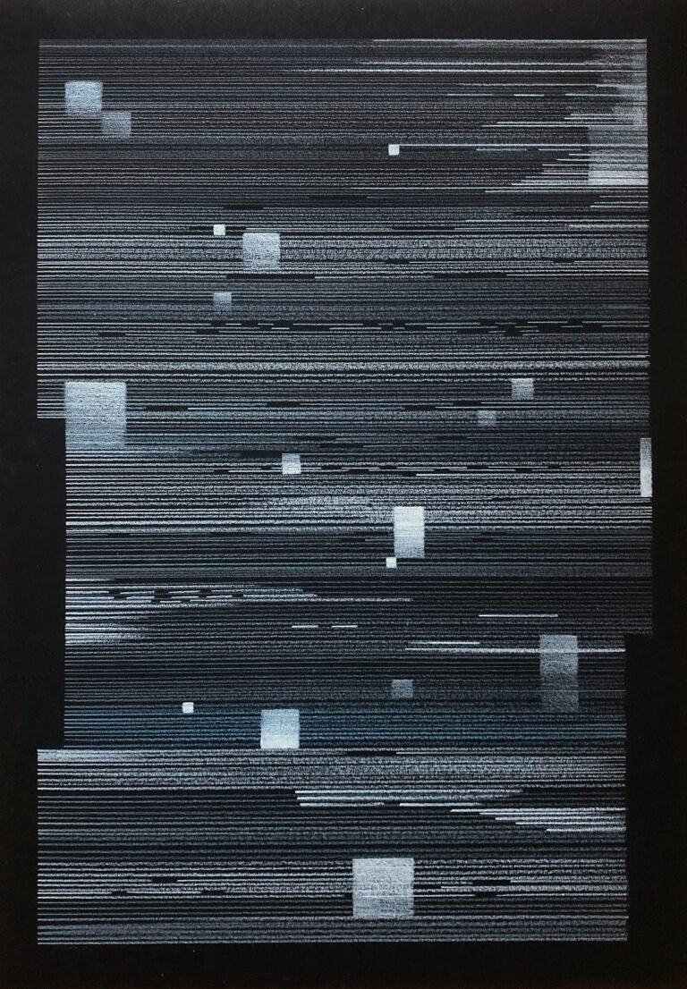 painting. Colored Pencils & graphite on Black paper © Visakh Menon
